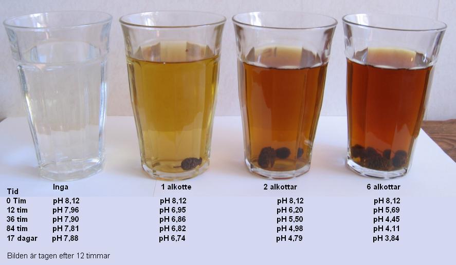 How alder cones affect pH in aquarium